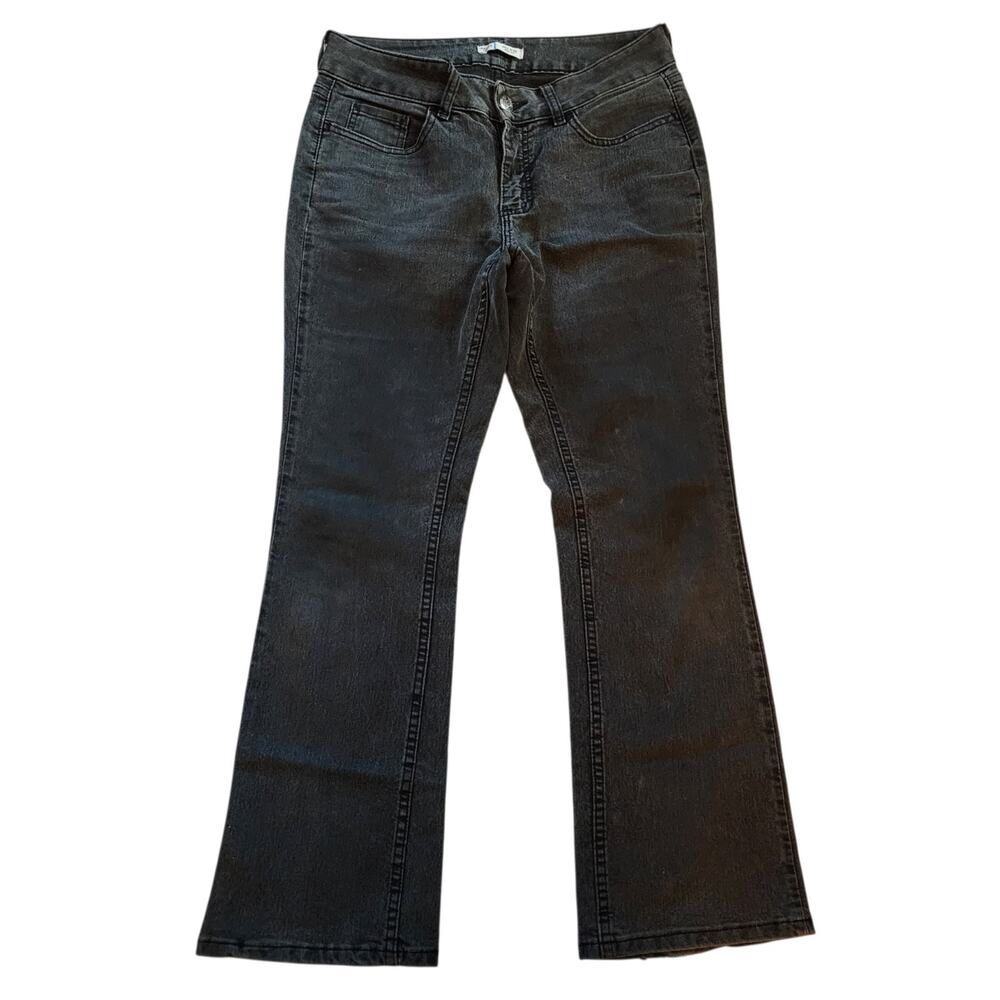 Riders by Lee Womens Mid Rise Boot Cut Jeans Size 10P Black Washed Stretch